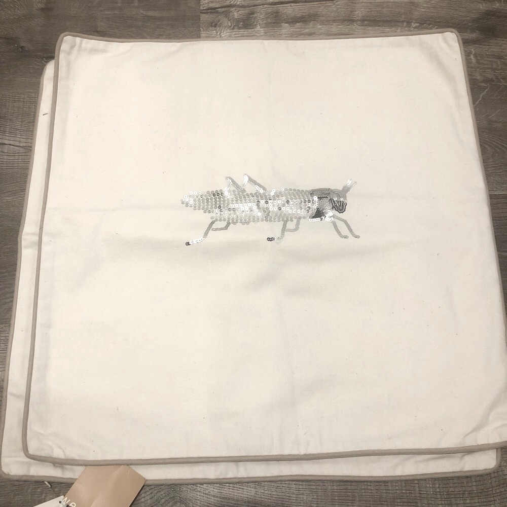 ✨RARE✨ West Elm 24” white pillow covers (2)